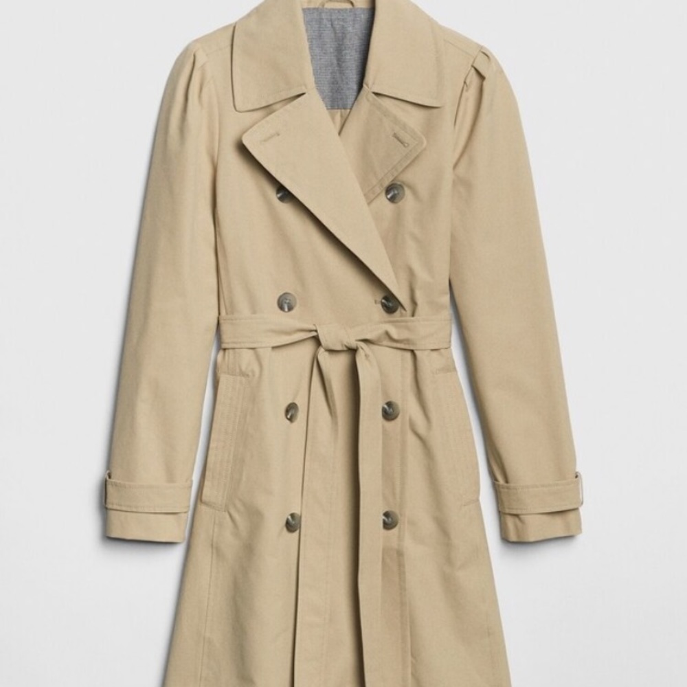GAP Puff Sleeve Trench Coat XS Petite
